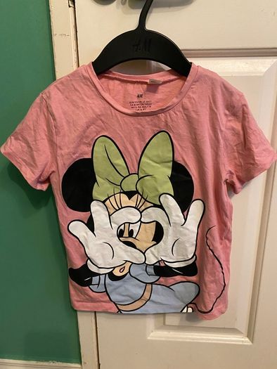 H&M girl's t shirt Minnie Mouse 122 128 pink