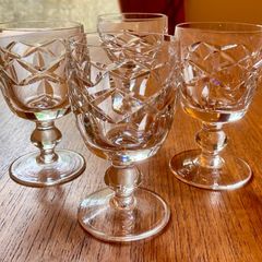 Four Vintage Waterford Crystal Kerry Pattern Short Stem Port Glasses.