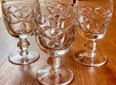 Four Vintage Waterford Crystal Kerry Pattern Short Stem Port Glasses.