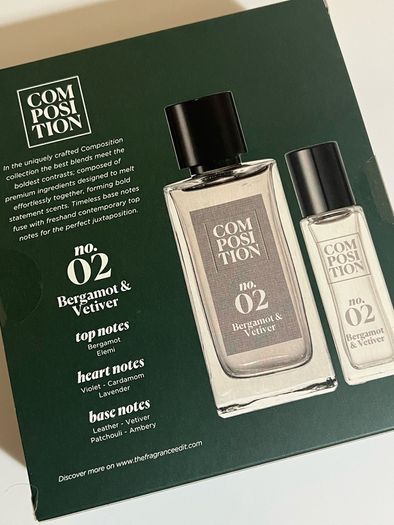 Composition no O2 bergamot & vetiver men fragrance set brand new