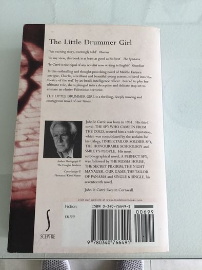 Books. 'The Little Drummer Girl' by  John Le Carre
