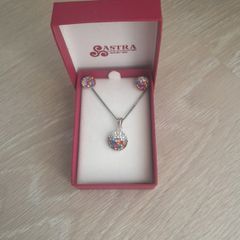 Sterling silver chain & earrings set