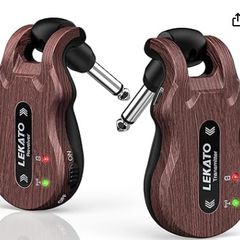 LEKATO 5.8GHz Wireless Guitar System (brown)