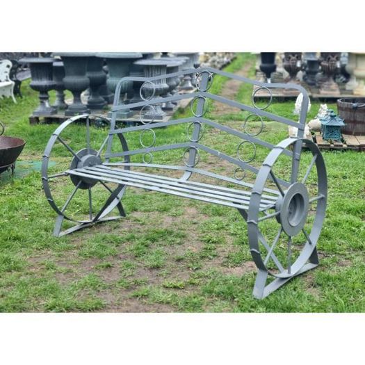 Cart Wheel Bench Grey KAS1356