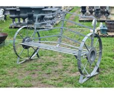 Cart Wheel Bench Grey KAS1356