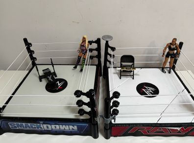 2 x WWF Wrestling rings and female wrestlers x 2