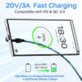 USB C to USB C Cable, 60W PD Fast Charging 3.3FT, 90 Degree Right Angle USB C Cable, Flat Charger Cord for iPhone 15, Samsung Galaxy, MacBook, iPad, Steam Deck, Nintendo Switch - New Image 6