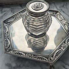Rare 1881 Victorian Sterling Silver Inkstand Desk Set by George Fox, London