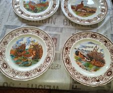 Beautiful 4 Old Masons Game Birds Plates, Enthusiasts and collectors Postage Available or Collection,