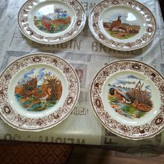 Beautiful 4 Old Masons Game Birds Plates, Enthusiasts and collectors Postage Available or Collection,