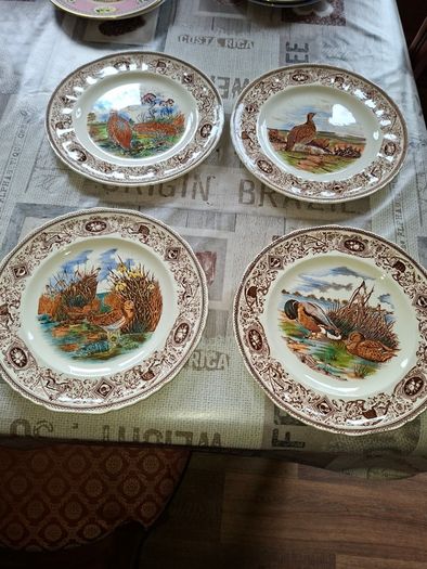 Beautiful 4 Old Masons Game Birds Plates, Enthusiasts and collectors Postage Available or Collection,