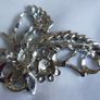 Vintage Rhodium Plated Marcasite Spray Brooch. Image 7