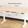 Electric Standing Desk with Drawer 140 x 60 cm Height Adjustable for Home Office Nature Image 3