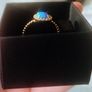 14ct gold created opal & cz stones ring size L Image 6