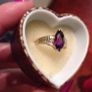 Amethyst and diamond marquise 14k gold ring Image 3