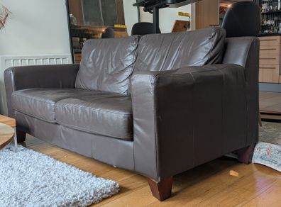 Brown Leather couches 162cm (2 available)
