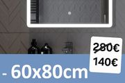 LED Bathroom Mirror 60x80cm Antifog Touch Switch