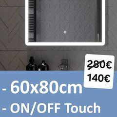 LED Bathroom Mirror 60x80cm Antifog Touch Switch