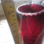 Ruby red cut glass 10 inch vase Image 3