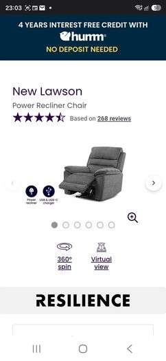 DFS Lawson 3 + 1 electric recliner