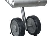 Side Table with Wheels Design Silver and Black 53x40x60 cm Iron