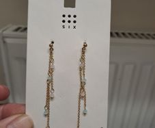 SIX Gold-Plated Drop Chain Earrings