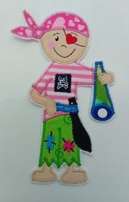 Pirate Girl Applique Patch  16 cm