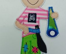 Pirate Girl Applique Patch  16 cm