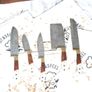 Set Knives 5 pieces Handmade Damascus Image 4