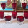 Antique 10 Piece Ruby Red Glasses Collection Image 3