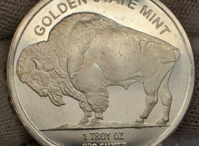 Golden State Mint 1 Troy Oz .999 Fine Silver Coin Buffalo Indian Head