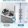 4-Tier Rustproof Telescopic Corner Shower Caddy, Height Adjustable No Drilling Bathroom Storage Accessory Shelf Organiser from 58.5 to 317.5 cm, with 4 Large Capacity Adjustable Baskets, Black Image 5