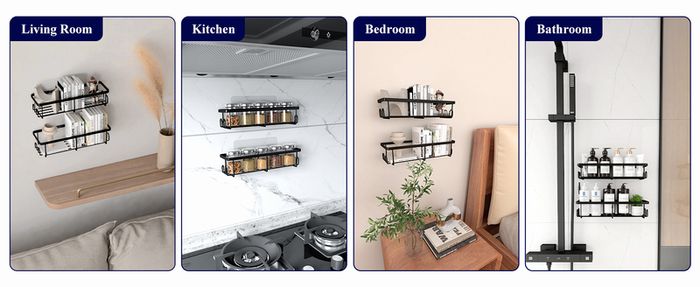 2 Pack Rustproof Shower Caddy - Minimalist Style Bathroom Shelves