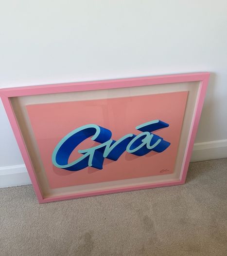 A2 Gra art print in custom frame