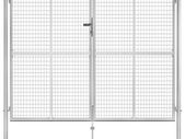 Garden Gate Galvanised Steel 306x250 cm Silver