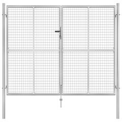 Garden Gate Galvanised Steel 306x250 cm Silver