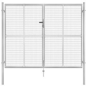 Garden Gate Galvanised Steel 306x250 cm Silver