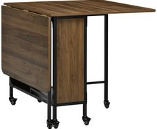 Six-Person Drop Leaf Dining Table - Brown/Black