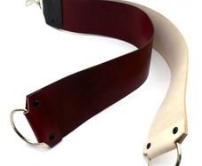 Double straight razor strop cordovan leather