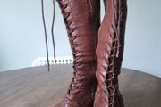 Vintage Real Leather Pepe Jeans Boots 2006 AW Collection In Classic Brown