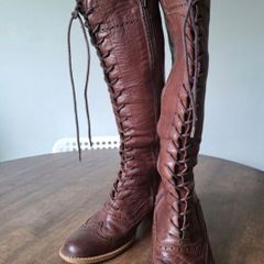 Vintage Real Leather Pepe Jeans Boots 2006 AW Collection In Classic Brown