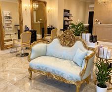 Pale blue two seater sofa