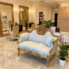 Pale blue two seater sofa