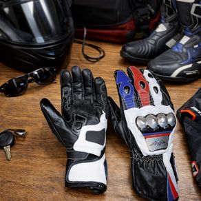 Luxury Genuine Leather Racing Motorcycle Gloves Carbon Knuckle Protective Motorbike Gloves