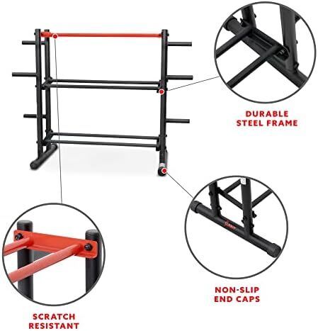 Health & Fitness Multi-Weight Storage Rack Stand for Dumbbells, Kettlebells, Olympic Weight Plates, Barbell and Medicine Ball, Heavy Duty Metal Strength Training Stand for Home Gym