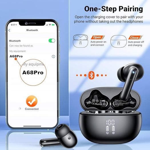 NEW SALE | Wireless Earbuds, Bluetooth 5.3 Headphones in Ear with HiFi Stereo Deep Bass & 4 ENC Mic, 42H Playtime Wireless