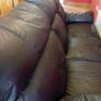 3 seater brown leather sofa Image 6