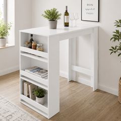 Bar table with 3-tier shelf