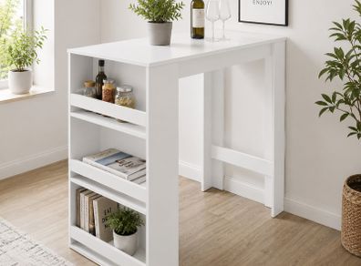 Bar table with 3-tier shelf