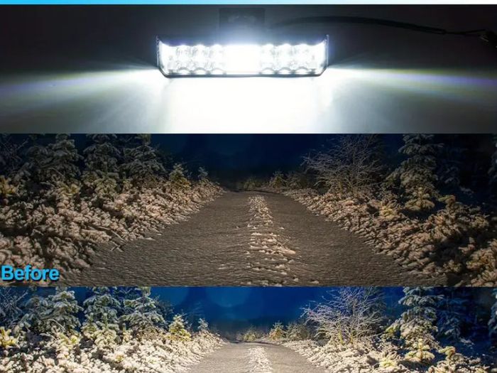 2pcs 17.78 cm LED Light Bar 60W 5500LM 6500K White Lighting Off Road Driving Auxiliary LED